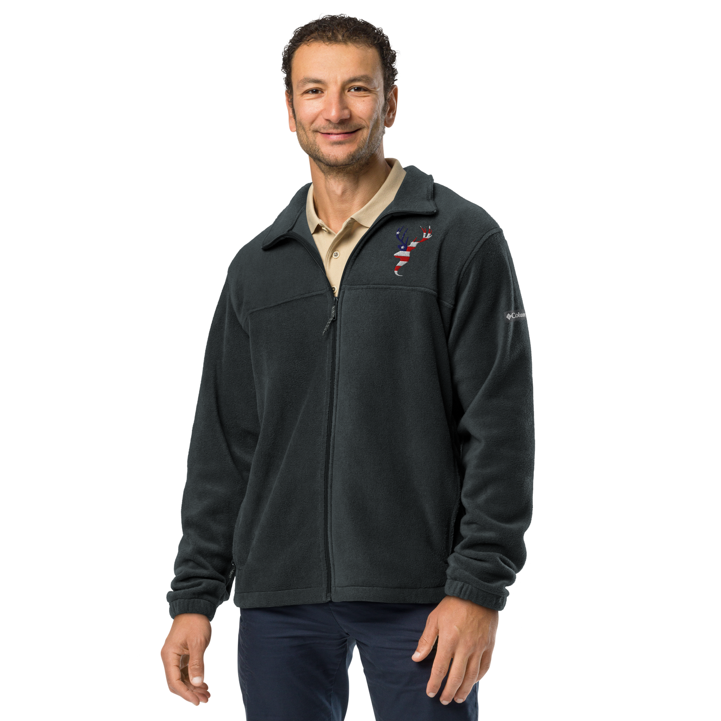 The Patriot Stag Fleece Zip-Up (Midnight Black)